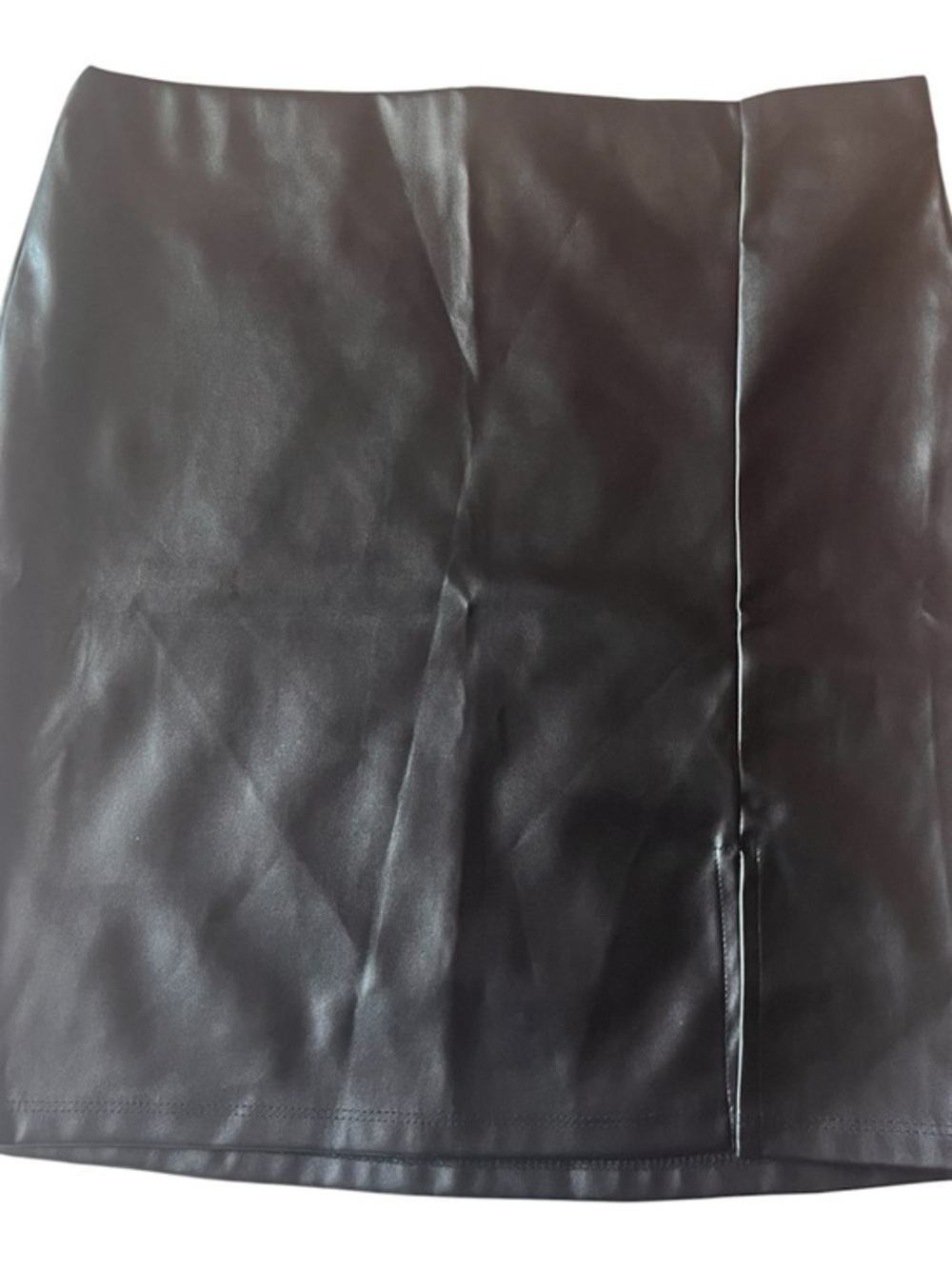 Faux Leather Black Mini Skirt